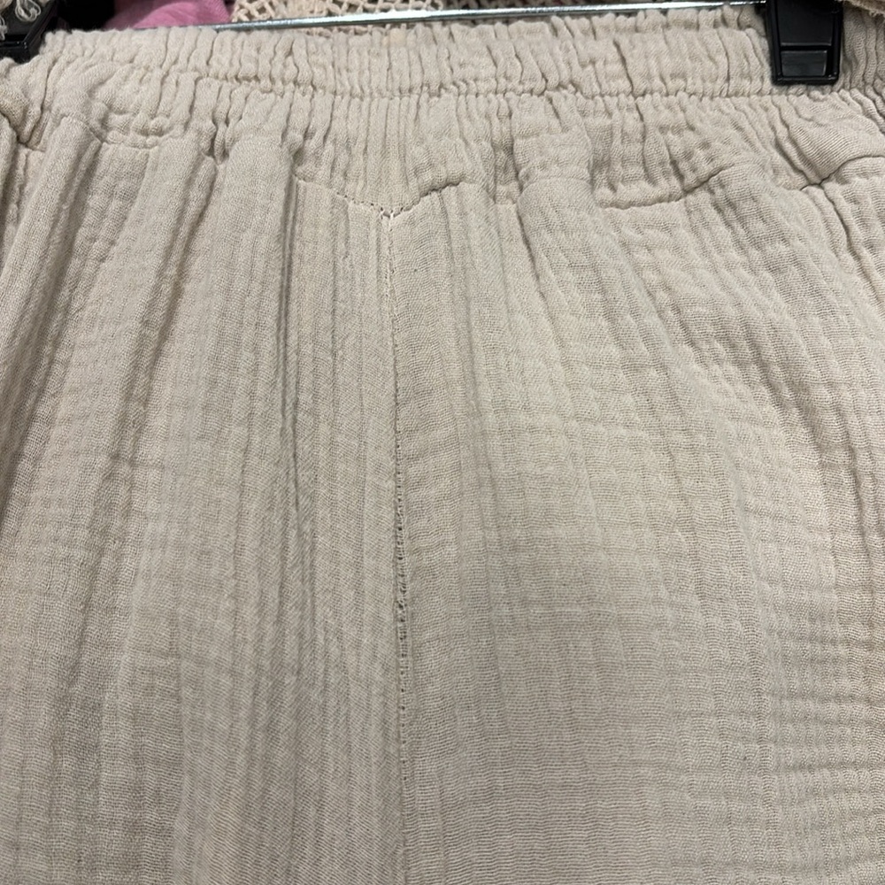 Beige  gauze Textured Two-Piece Set - Picture 3 of 4